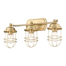  9808-BA3 BCB - Golden Lighting Seaport 3-light Vanity in Brushed Champagne Brass
