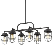  9808-LP BLK - Wry Lighting Seaport 6-light Island Light in Matte Black