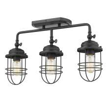  9808-LSF BLK - Golden Lighting Seaport 3-light Semi-Flush Mount in Matte Black