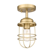  9808-SF BCB - Golden Lighting Seaport 1-light Semi-Flush Mount in Brushed Champagne Brass