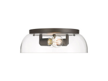  3602-14 RBZ-CLR - Duncan 14" Flush Mount in Rubbed Bronze with Clear Glass