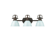  3602-BA3 RBZ-SF - Duncan 3-Light Bath Vanity in Rubbed Bronze with Seafoam