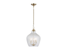 1088-3P MBG-CLR - Adeline 3-Light Pendant in Modern Brushed Gold with Clear Glass