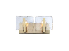  3164-BA2 BCB-HWG - Aenon BCB 2 Light Bath Vanity in Brushed Champagne Bronze with Hammered Water Glass Shade