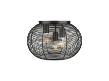  6802-FM BLK - Calypso 3 Light Flush Mount in Matte Black with Matte Black Shade