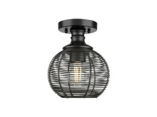  6802-SF BLK - Calypso Semi-Flush in Matte Black with Matte Black Shade