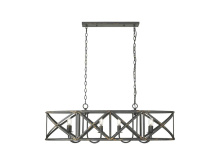  0890-LP ABI - Alcott Linear Pendant in Antique Black Iron with No Shade
