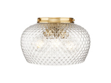  1088-3FM MBG-CLR - Adeline  3 Light Flush Mount in Modern Brushed Gold with Clear Glass Shade