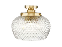  1088-3SF MBG-CLR - Adeline 3 Light Semi-Flush in Modern Brushed Gold with Clear Glass Shade
