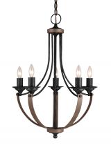  3280405-846 - Corbeille traditional 5-light indoor dimmable ceiling chandelier pendant light in stardust weathered