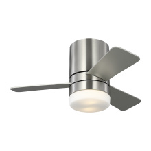  3ERHR32BSD - Era 32 Hugger LED Ceiling Fan in Brushed Nickel with Silver / American Walnut Reversible Blades