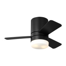  3ERHR32MBKD - Era 32 Hugger LED Ceiling Fan in Midnight Black with Midnight Black / American Walnut Reversible