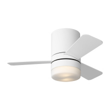  3ERHR32RZWD - Era 32 Hugger LED Ceiling Fan in Matte White with Matte White Blades and Light Kit
