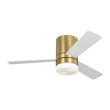  3ERHR44BBSD - Era 44 Hugger LED Ceiling Fan in Burnished Brass with Matte White Blades and Light Kit