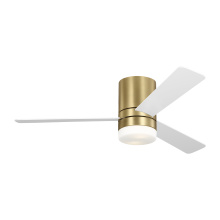  3ERHR52BBSD - Era 52 Hugger LED Ceiling Fan in Burnished Brass with Matte White Blades and Light Kit