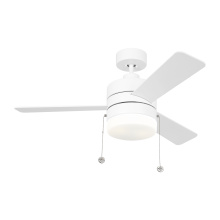  3SY44RZWD - Syrus 44 LED Ceiling Fan in Matte White with Matte White Blades and Light Kit