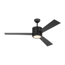  3VNR52MBKD-V1 - Vision 52 LED Ceiling Fan in Midnight Black with Midnight Black Blades and Light Kit