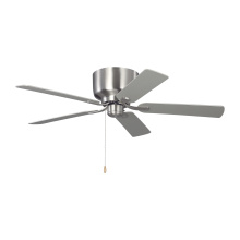  5LDH52BS - Linden 52 Hugger Ceiling Fan in Brushed Steel with Silver / American Walnut Reversible Blades