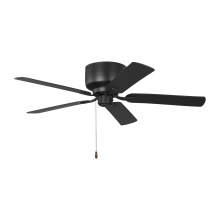  5LDH52MBK - Linden 52 Hugger Ceiling Fan in Midnight Black with Midnight Black / American Walnut Reversible