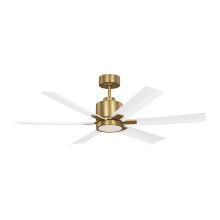  6FLSM52BBSD - Flera Smart 52 LED Ceiling Fan in Burnished Brass with Matte White Blades