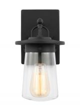  8508901EN7-12 - Tybee casual 1-light LED outdoor exterior small wall lantern sconce in black Finish