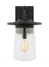  8708901EN7-12 - Tybee casual 1-light LED outdoor exterior large wall lantern sconce in black Finish