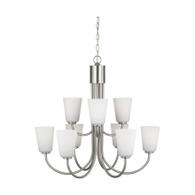  GLC1139BS - Miles Nine Light Chandelier