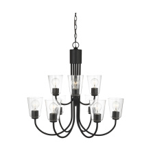  GLC1169MBK - Miles Nine Light Chandelier