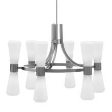  4806-GP-881 - Everleigh 12 Light Chandelier Shown in Graphite Finish with 4" White Glass