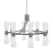  4808-GP-881 - Everleigh 16 Light Chandelier Shown in Graphite Finish with 4" White Glass