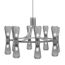  4808-GP-882 - Everleigh 16 Light Chandelier Shown in Graphite Finish with 4" Smoke Glass
