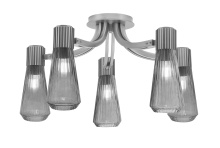  4817-GP-882 - Everleigh 5 Light Semi-Flush Shown in Graphite Finish with 4" Smoke Glass