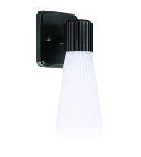  4821-MB-881 - Everleigh Wall Sconce Shown in Matte Black Finish with 4" White Glass