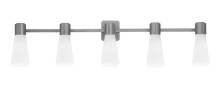  4825-GP-881 - Everleigh 5 Light Bath Bar Shown in Graphite Finish with 4" White Glass