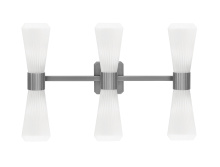  4826-GP-881 - Everleigh 6 Light Bath Bar Shown in Graphite Finish with 4" White Glass