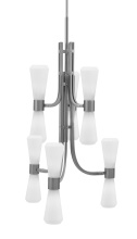  4846-GP-881 - Everleigh 12 Light Chandelier Shown in Graphite Finish with 4" White Glass