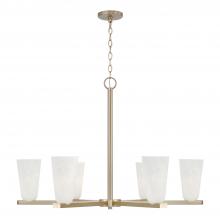  456961MA-556 - 6-Light Chandelier in Matte Brass with Faux Alabaster Glass