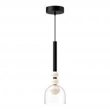  PD30505-BK/CL-UNV - Rise 6-in Black/Clear LED Pendant