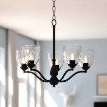  H0311 - Bellwood 24.5-in. 5 Light Chandelier Matte Black