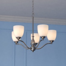  H0312 - Bellwood 24.5-in. 5 Light Chandelier Satin Nickel