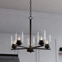  H0313 - Park Ridge 21-in. W 5 Light Chandelier Matte Black