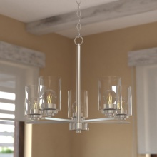  H0314 - Park Ridge 21-in. W 5 Light Chandelier Satin Nickel