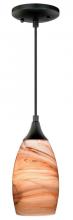  P0173 - Milano 4.75-in Mini Pendant Toffee Swirl Glass Oil Rubbed Bronze
