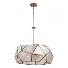  P0318 - Euclid 24 in.W  5 Light Pendant Aged Brass