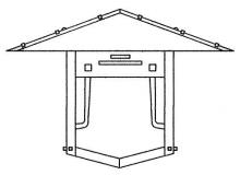  PDW-17GRC-BK - 17" pagoda flush wall mount