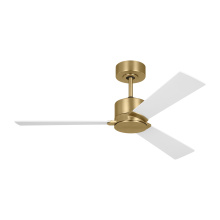 3RZR44BBS - Rozzen 44 Ceiling Fan in Burnished Brass with Matte White Blades