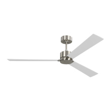  3RZSM60BS - Rozzen Smart 60 Ceiling Fan in Brushed Steel with Silver / American Walnut Reversible Blades