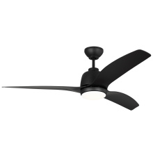  3AVLCR54MBKD - Avila 54" Dimmable Integrated LED Indoor/Outdoor Coastal Black Ceiling Fan with Light Kit