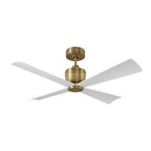  4LNCR44HAB - Launceton 44 Ceiling Fan in Hand-Rubbed Antique Brass with Matte White Blades