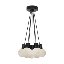  SLCH54327BB - Mina Alabaster 7-Light Small Chandelier